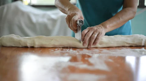 Kneading dough Stock Footage 27452478