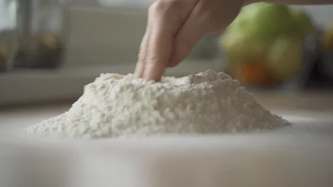 Kneading dough by hand Stock Footage 129690747