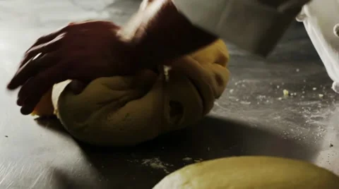 Kneading Dough By Hand Slow Mo Stock Footage 12273120