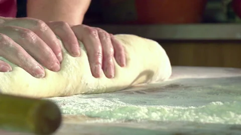 Kneading Dough HD Stock Footage 32865255