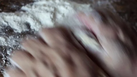 Kneading dough at home Stock Footage 72047403