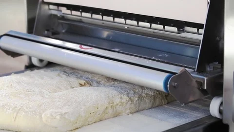 Kneading dough machine in bakery industry Stock Footage 76366546