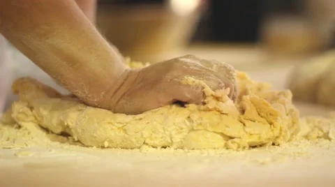 Kneading dough with passion Stock Footage 47211842