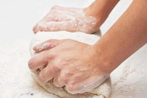 Kneading dough Stock Photos