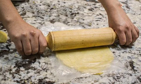 Kneading dough Stock Photos
