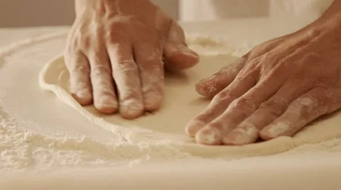 Kneading dough in slow motion Stock Footage 67863290