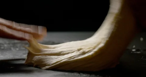 Kneading dough without flour - close up Stockbeeldmateriaal 128753586