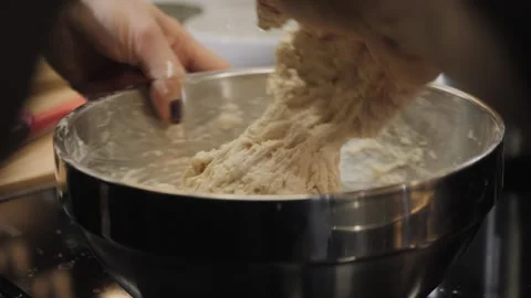 Kneading the dough with your hands Video stock 269564665