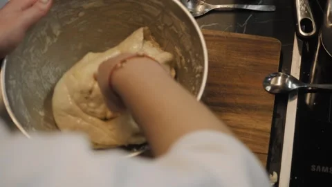 Kneading the dough with your hands Video stock 269564941