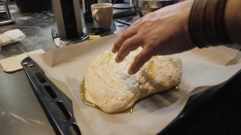 Kneading the dough with your hands Video stock 269565084