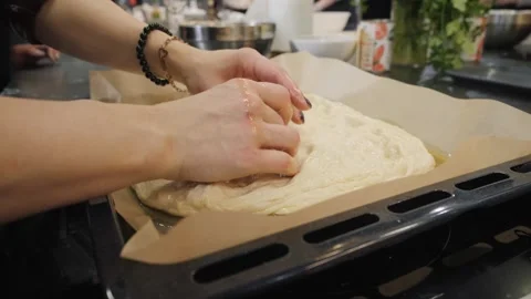 Kneading the dough with your hands Video stock 273234592