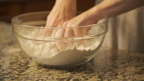 Kneading flour Stock Footage