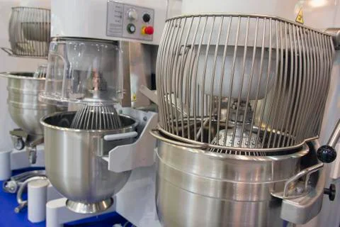 Kneading machine in a restaurant kitchen close up Stock Photos