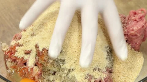 Kneading minced meat Stock Footage 172556975