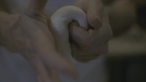 Kneading Pizza Dough Stock Footage 128812917