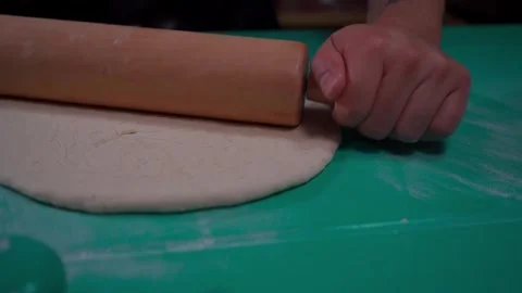 Kneading Pizza Dough Masterfully Stock Footage 293257341