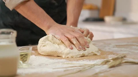 Kneading Raw White Dough Stock-Footage 273500764