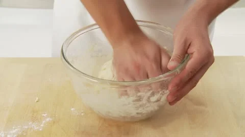 Kneading yeast dough Stock Footage 24640284