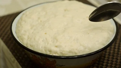 Kneading yeast dough Stock Footage 72662597