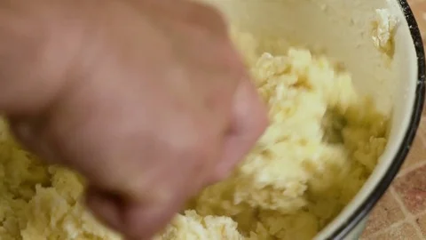 Kneads the dough Stock Footage 80039064