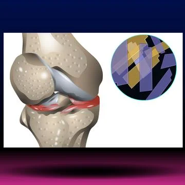 Knee bone with CPP crystals Stock Illustration