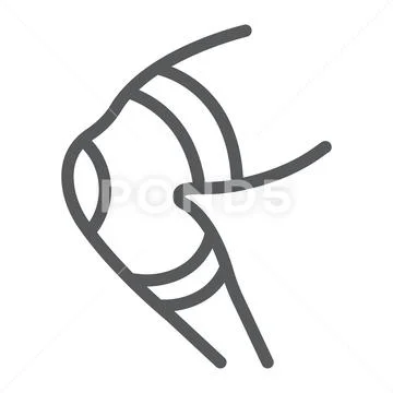 Knee brace line icon, orthopedic and medical, leg bandage sign, vector graphics Stock Illustration