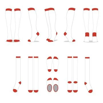 Knee High Socks - Vector Template Mockup Stock Illustration