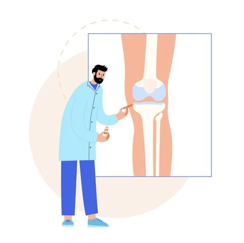 Knee Injection concept Stock Illustration