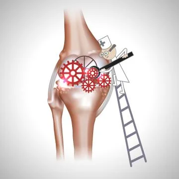 Knee joint abstract treatment Stock Illustration