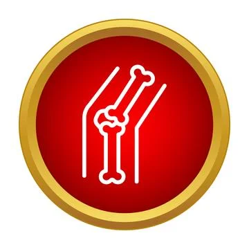 Knee joint anatomy bones inside red circle icon 스톡 일러스트
