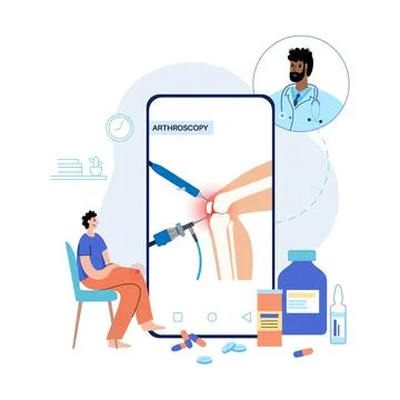 Knee joint arthroscopy Stock Illustration