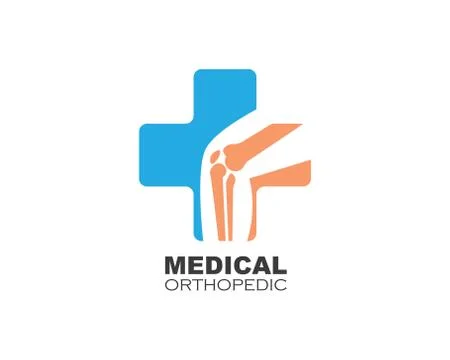 Knee joint bone logo vector illustration Stock Illustration