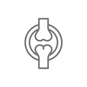 Knee joint, bones line icon. 스톡 일러스트