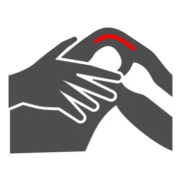 Knee joint hurts solid icon, body pain concept, joint strain ache vector sign on Stock Illustration