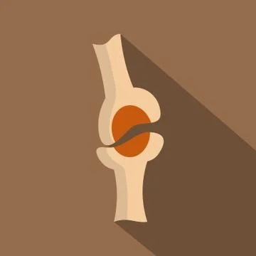 Knee joint icon, flat style 스톡 일러스트
