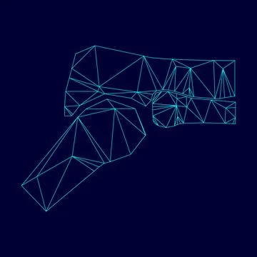 Knee joint low poly triangulation triangulated polygonal electric cyan blue v イラスト素材