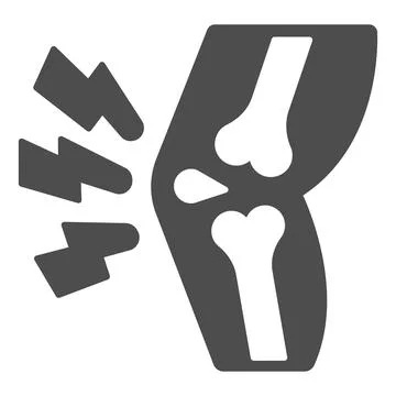 Knee pain, arthrosis solid icon, officesyndrome concept, knee pain vector sign Illustrazione stock