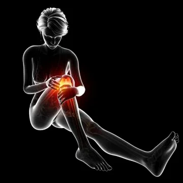 Knee pain, artwork Stock Illustration