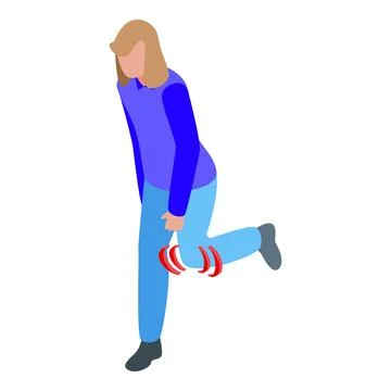 Knee pain problem icon isometric vector. Patient sleep pain Illustrazione stock