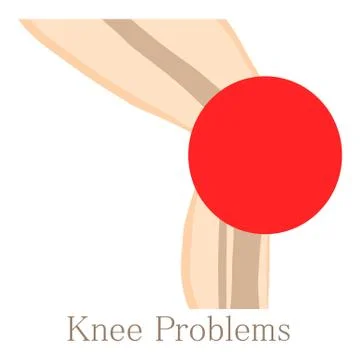 Knee problem icon, cartoon style Illustrazione stock
