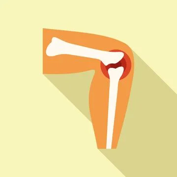 Knee problem icon flat vector. Joint pain Illustrazione stock