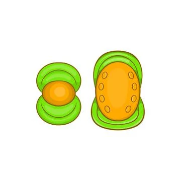 Knee protector and elbow pad icon, cartoon style Stock Illustration