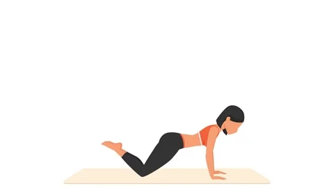 Knee push up exercise. Female workout on mat. Stock Footage 171415364