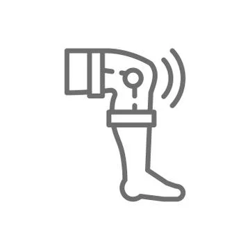Knee replacement, prosthesis joint line icon. Stock Illustration