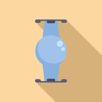 Knee replacement surgery with prosthesis implant icon, flat style Stock Illustration