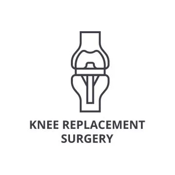 Knee replacement surgery  thin line icon, sign, symbol, illustation, linea 스톡 일러스트