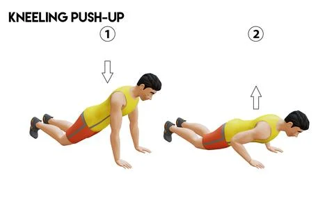 Kneeling-Pushup Stock Illustration