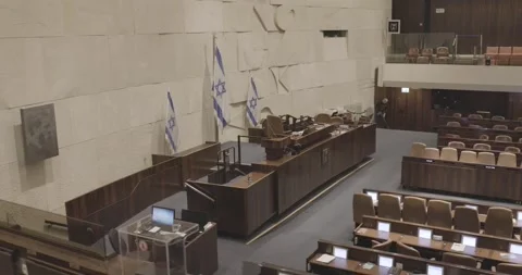 Knesset Plenum Hall, Empty Knesset Hall, Jerusalem, Israel,  Motion, Dolly Shot Vidéo 247372353