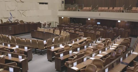 Knesset Plenum Hall, Empty Knesset Hall, Jerusalem, Israel,  Motion, Pan Left Vidéo 247372399