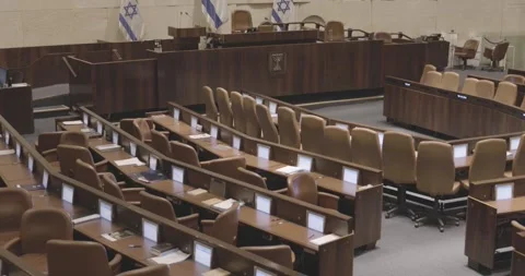 Knesset Plenum Hall, Empty Knesset Hall, Jerusalem, Israel,  Motion, Tilt Down Vidéo 247372647